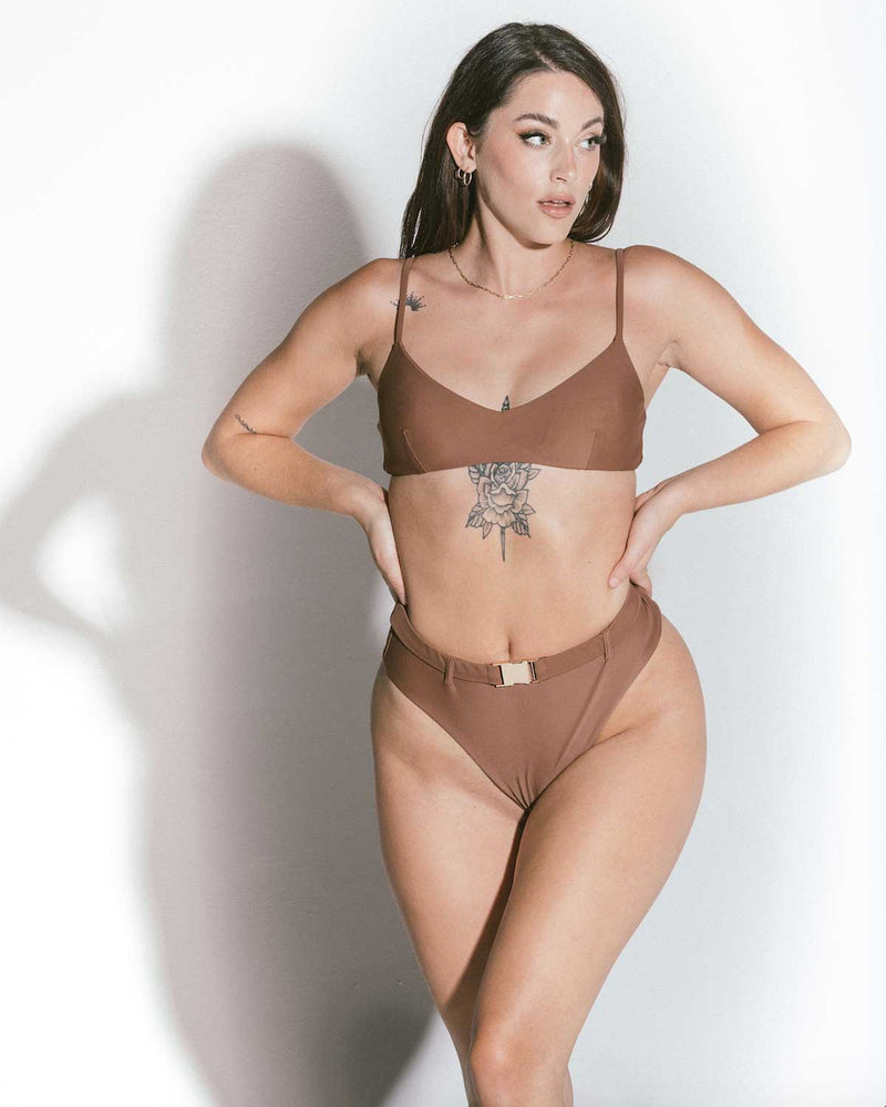 Emily Bikini Bottom Caramel Brown Size L