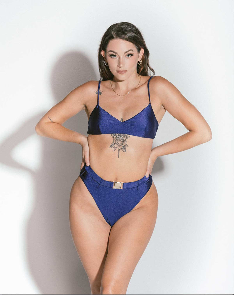 Emily Bikini Top Navy Blue Size S